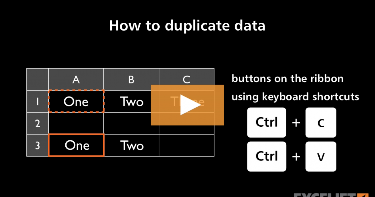 How To Duplicate Data In Excel Exceljet